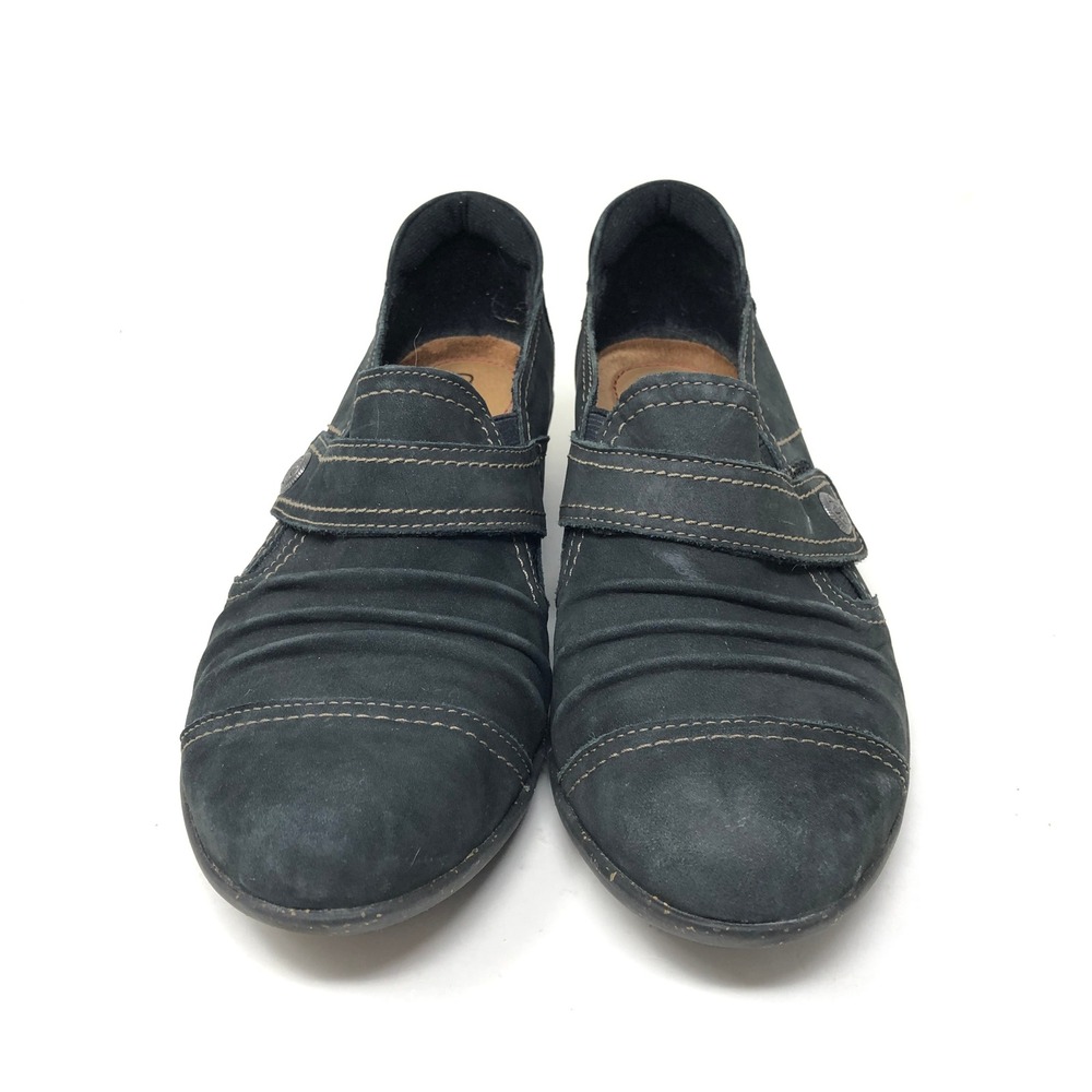 Cobb Hill Women's 9 Nadine Loafer Black Leather Ruched Slip On Comfort Shoe - Picture 2 of 9